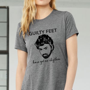 George Michael Guilty Feet Have Got No Rhythm t shirt, vintage 80s music Wham tshirt Deep heather grey