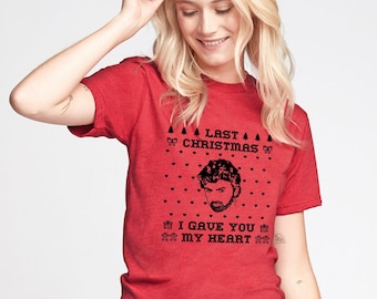 Last Christmas WHAM Tshirt, George Michael T-Shirt, hässliches Pullover Design, vintage retro 80er