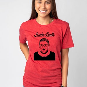 RBG / Ruth Bader Ginsburg &quot;Babe Ruth&quot; screen print unisex t-shirt / tee / shirt / illustration