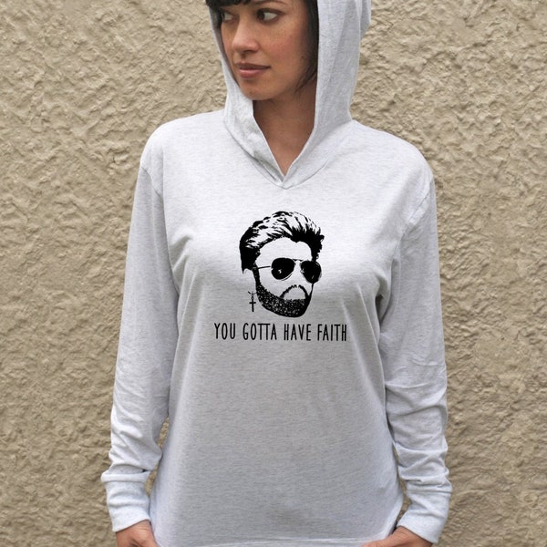George Michael Faith long sleeve hoodie t-shirt unisex / 80s singer musician / wham