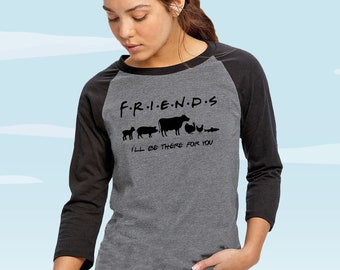 Vegan Friends long sleeve shirt, I'll Be There For You, Farm Animals Rescue Sanctuary shirt, gift for vegan