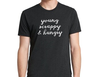 SALE Hamilton tshirt, Young Scrappy Hungry t shirt, unisex large black