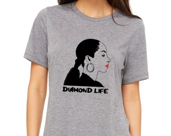 Sade portrait Diamond Life t-shirt unisex tee 80s 90s R & B singer / female / soul