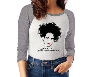 Camiseta raglan unissex The Cure Robert Smith, camiseta exclusiva da banda dos anos 80, música Just Like Heaven