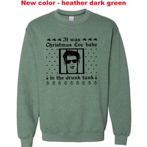 Funny Drunk Christmas sweatshirt, Fairytale of New York lyrics, ugly Xmas sweater, Shane Macgowan Pogues