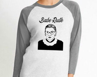 JustATeez Rbg / Ruth Bader Ginsburg Babe Ruth Screen Print Unisex T-Shirt / Tee / Shirt / Illustration