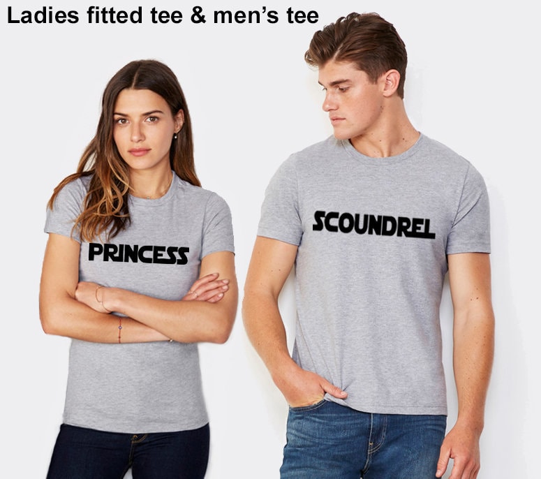 Princess \u0026 Scoundrel Couples Tshirt Set Leia and Han T | Etsy Ireland