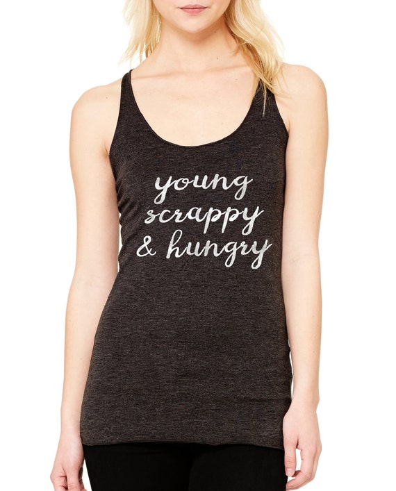 Young Scrappy and Hungry Vest Sleeveless T-Shirt Fit Mens Cotton