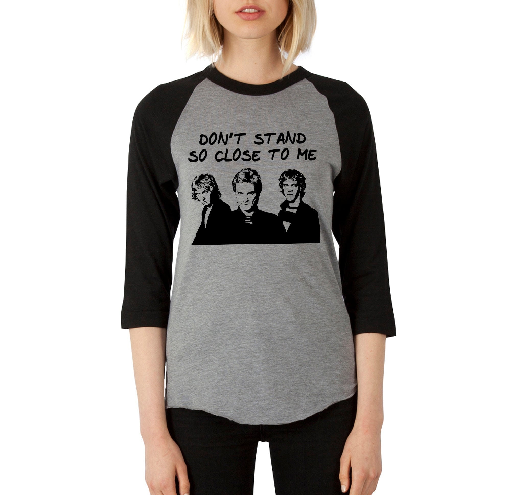 80s USA POLICE raglan sleeve t shirt M〜L Vintage Police North American Tour Raglan Concert T Shirt