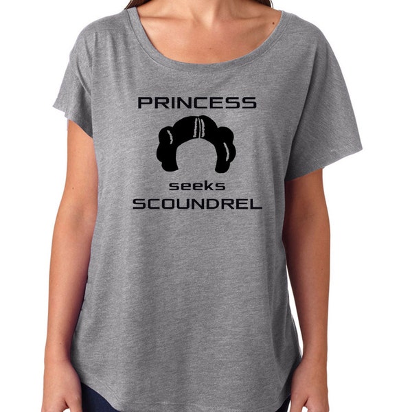 Princess Seeks Scoundrel funny shirt t-shirt tee top Leia loves Han