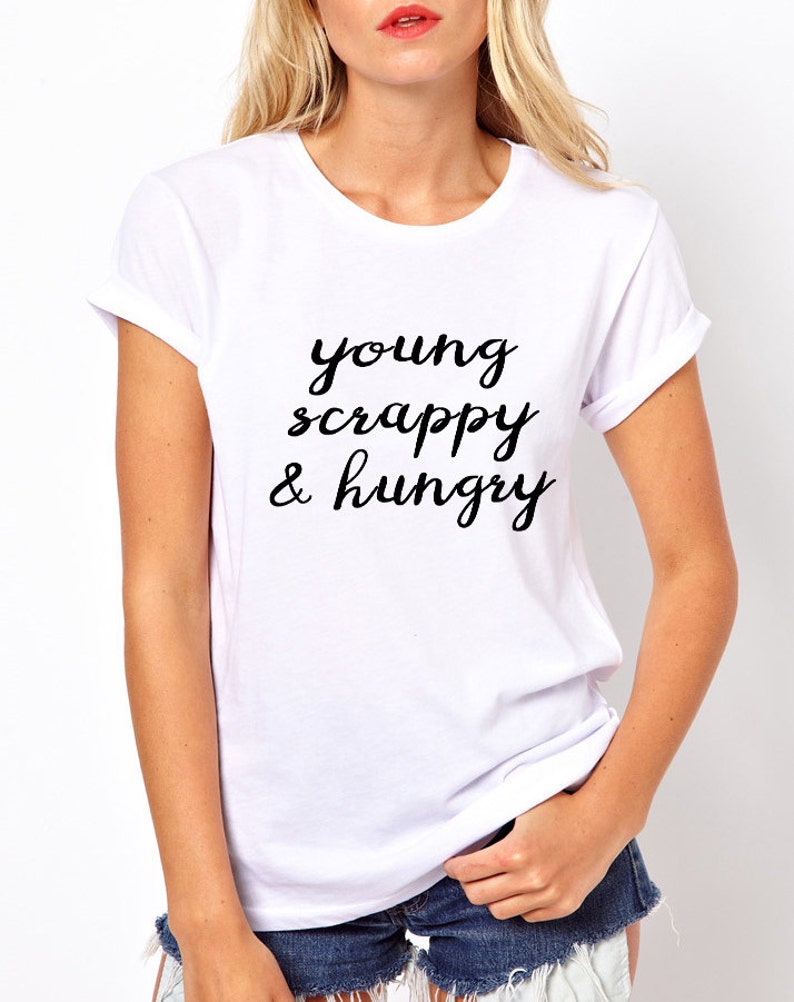 Hamilton Young Scrappy and Hungry t shirt, unisex tshirt, musical theater White