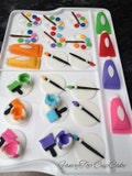Art Party handmade edible fondant cupcake toppers made by FancyTopCupcake