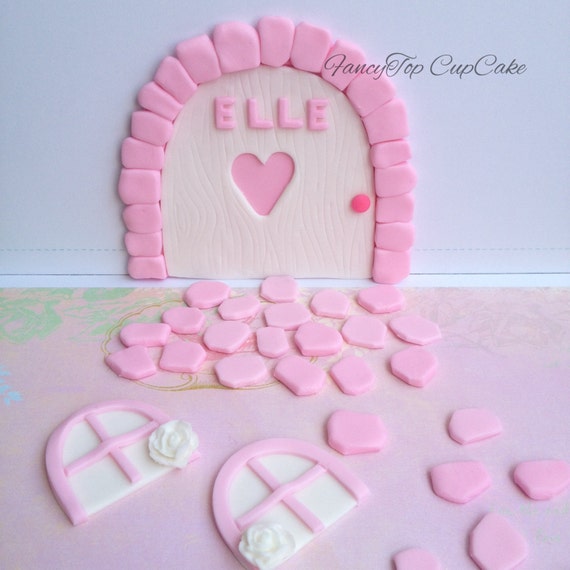 Castle Or Fairy Door With Name 2 Windows And Stepping Stone Image 0