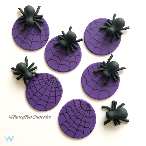 124 Anillos De Araña De Plástico Negro Para Cupcakes Y Decoración De Halloween