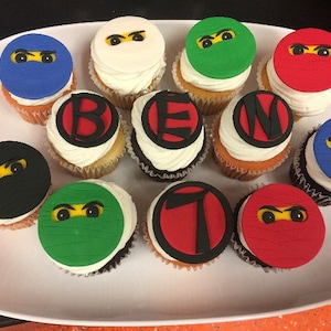 Ninja edible fondant cupcake toppers made by FancyTopCupcake