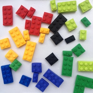 15 fondant building bricks toppers made by Fancytop Cupcake