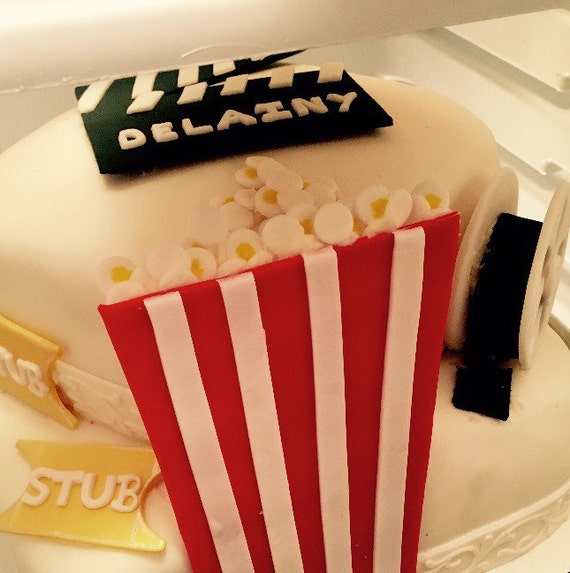Movie Night Movie Theme Fondant Cake Toppers Made By Fancytop Etsy