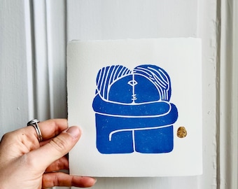 Linosnede • “De Kus” van Brancusi