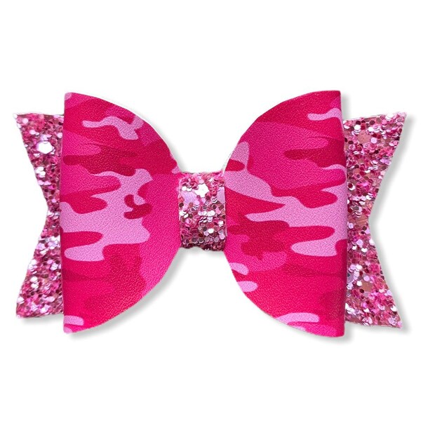 Pink Camo Hair Bow Etsy