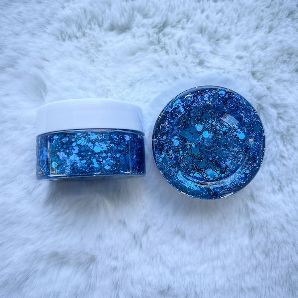 Electric Blue Hair Glitter Gel - Fragrance & Dye Free