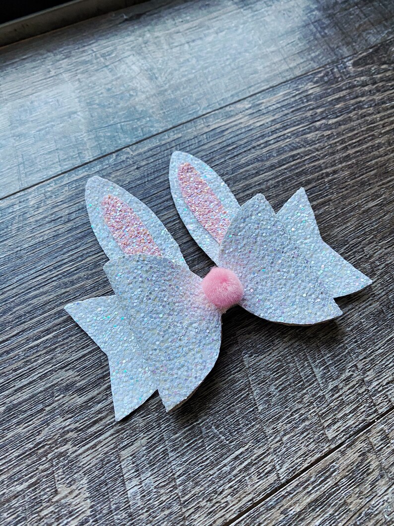 Easter Bunny Ears Glitter Hair Bow