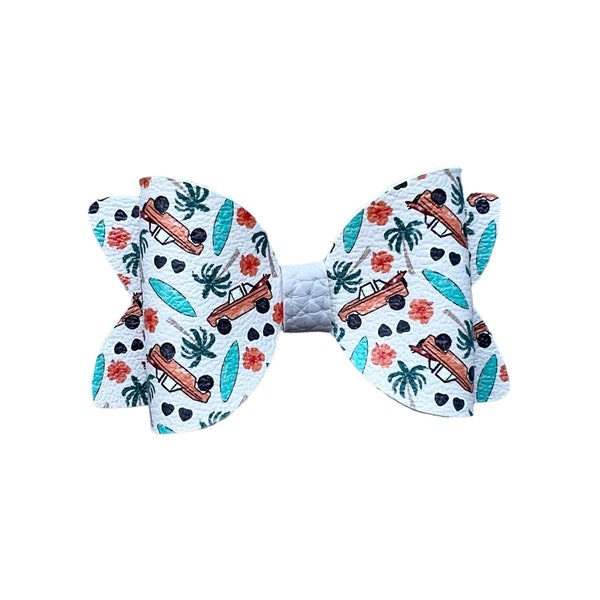 Retro Surf Board Beach Day Hair Bow