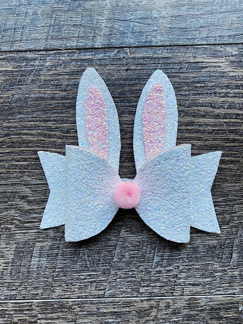 Easter Bunny Ears Glitter Hair Bow