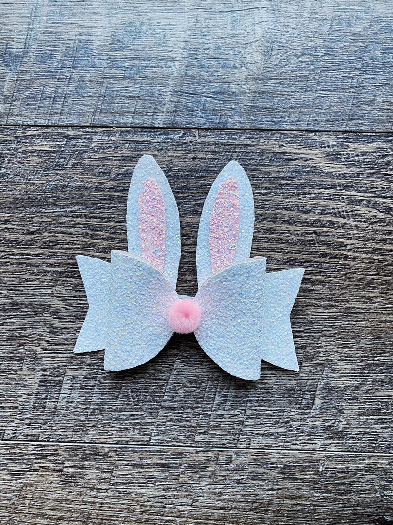 Easter Bunny Ears Glitter Hair Bow