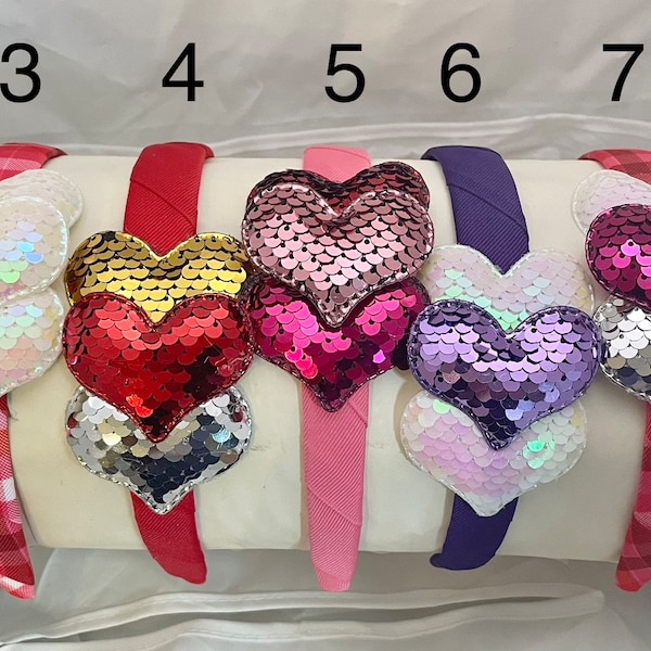 Valentine's Day Headband for women and girls, Sparkle glitter hair accessory with hearts otter panda penguin bear lovebug gnome owl koala