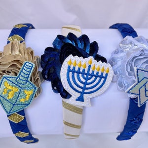 Hanukkah headband, Mennorah, headbands for girls, headband for women, dreidel- chanukah, star of david