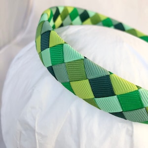 wide green Headband headband for women headbands for girls Christmas headband St Patricks Day narrow headband image 6