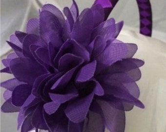 Purple Flower headband- purple headbands for girls- headband for women- lavender wedding flower girl- school headband- magenta orchid