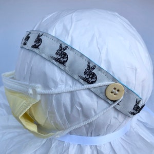 Button headband- Mask headband- nurse headband- Non Slip headband- headbands with buttons for masks- face mask headband- rabbit headband