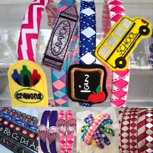 Back to school headband, headbands for girls, first day of school, best friends gift, teachers, women, pencil, bus, BFF bild 1