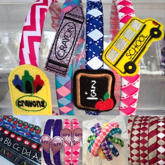 Back to school headband, headbands for girls, first day of school, best friends gift, teachers, women, pencil, bus, BFF