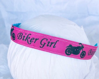 Biker girl headband- motorcycle women hair accessory gift