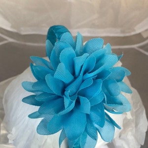 Turquoise blue Flower headband- women and girls blue portrait headband hair accessory- blue wedding flower girl- turquoise school headband
