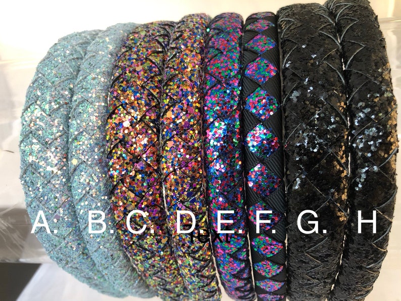 Wide Headband narrow headband glitter headband metallic Etsy