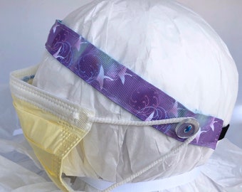button headband for face masks- ear saver for face masks- nurse headband- Non Slip headband- face mask headband- orchid crane headband