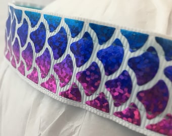 mermaid headband- stretch elastic athletic beach ocean sea mermaid tail shimmer sparkle women girls