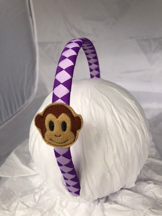 Purple Monkey Headband Monkey Baby Hair Accessory Jungle Etsy