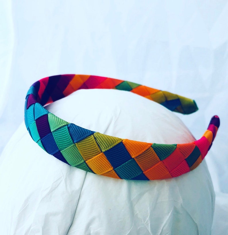 Rainbow headband- ombre headband- wide headband women- rainbow birthday party- headband for girls- rainbow hair accessory- pastel headband 