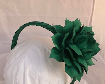 St Patricks headband- Christmas headband- green flower- headband for women- headbands for girls- school uniform headband