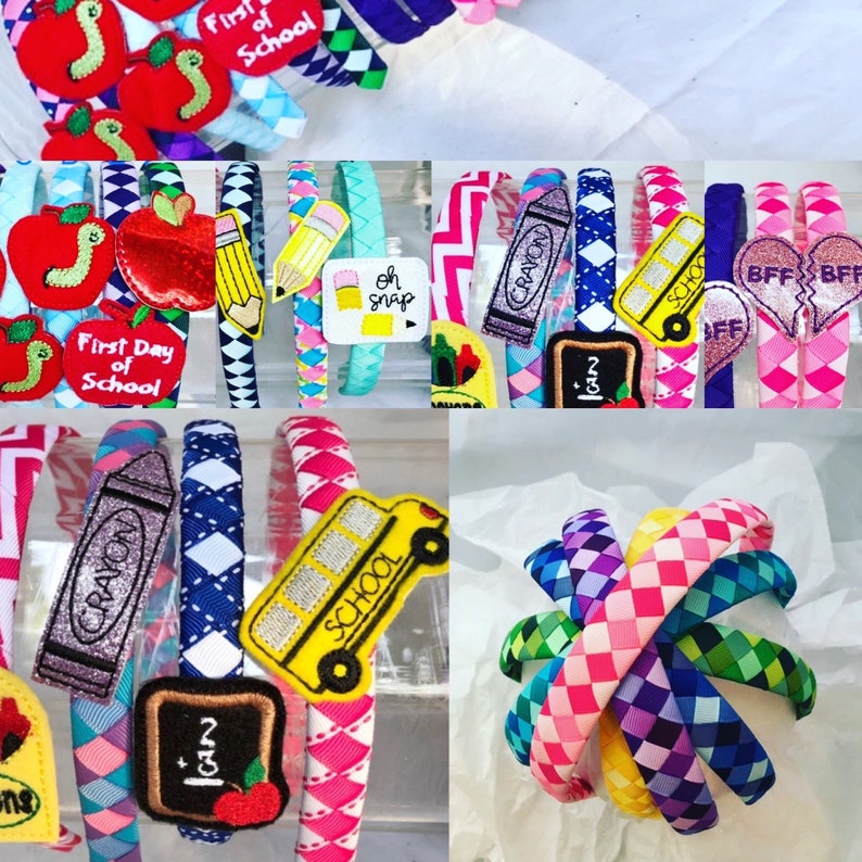 Back to school headband, headbands for girls, first day of school, best friends gift, teachers, women, pencil, bus, BFF bild 9