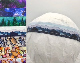 Mountain headband- blue ridge- women girls- shenandoah- river rocks- non slip stretch yoga hiking button skyline night sky backpacking men