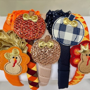 Thanksgiving headband- turkey headband- pumpkin headband- headbands for girls- headband for women- Halloween headband-pumpkin patch