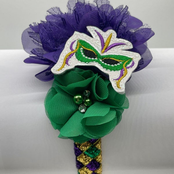Mardi Gras Headband- purple green gold Hair Accessory- Mardi Gras beads