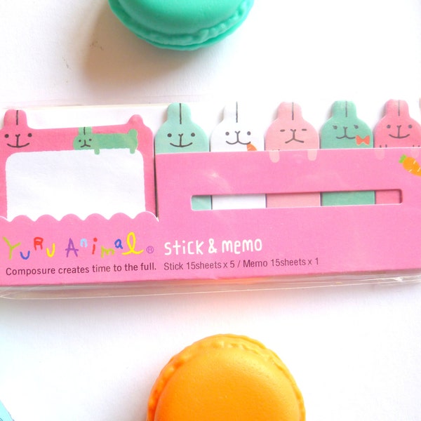 Cute Kawai Sticky Notes Bunny Index Notes for Planners Notebooks