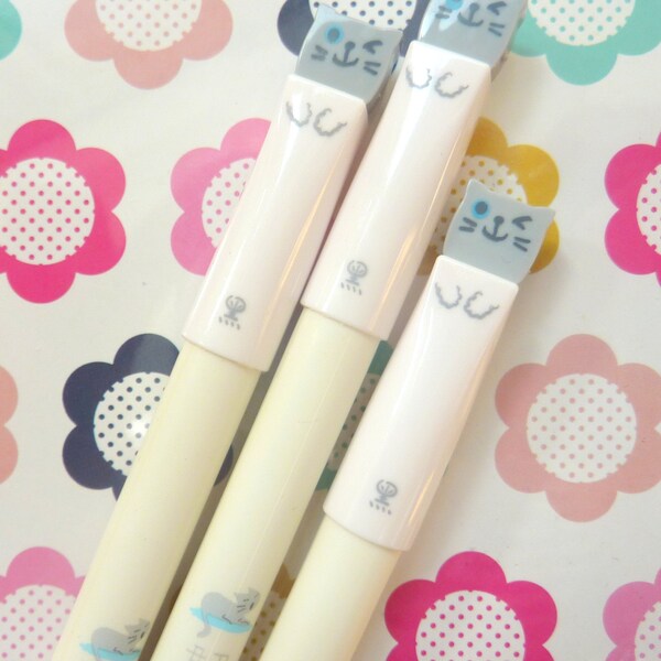 Cute Grey Cat Pen Kawaii Gel Pen
