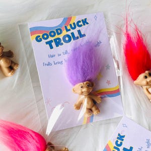 Mini Good Luck Happy Troll Adorable Charm Trinket Bingo Casino Lottery College Finals Exam Wallet Lucky Figurine Random Mystery Color